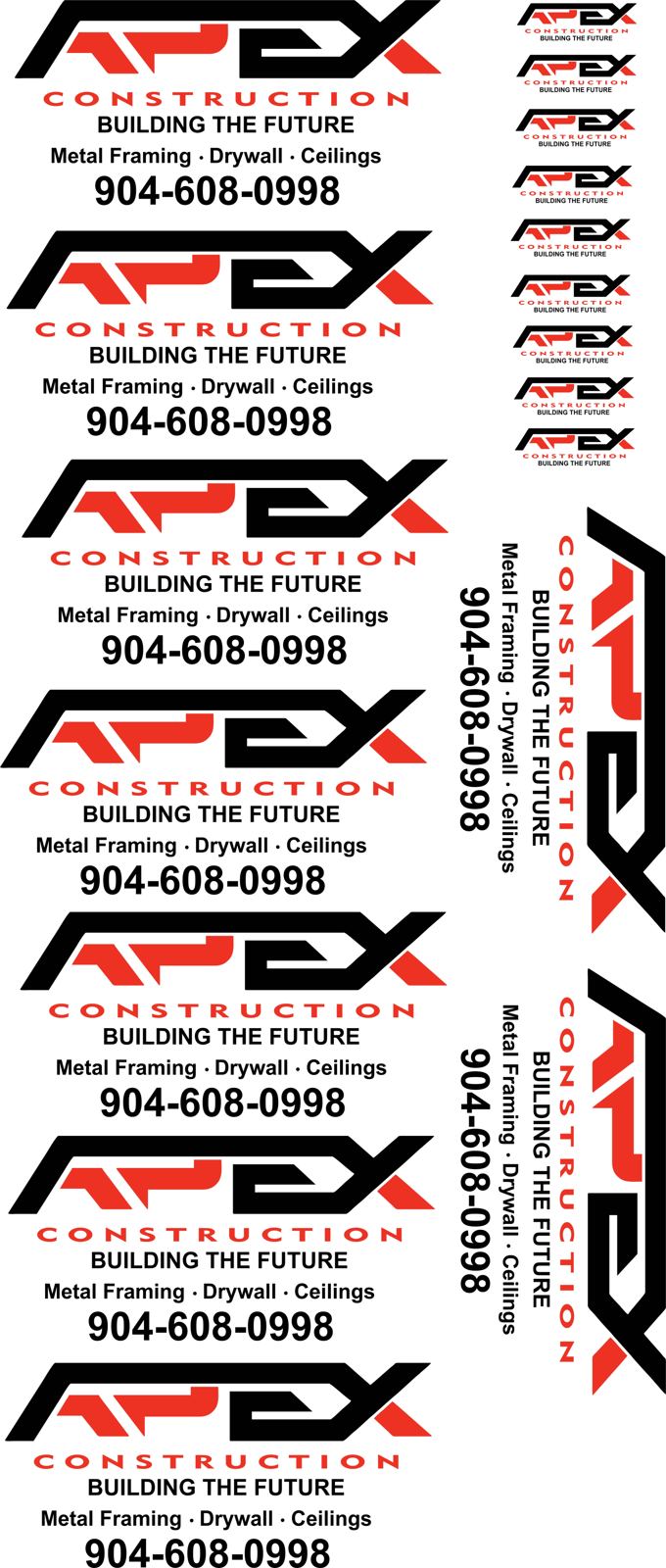Calcomanías troqueladas para Apex Construction